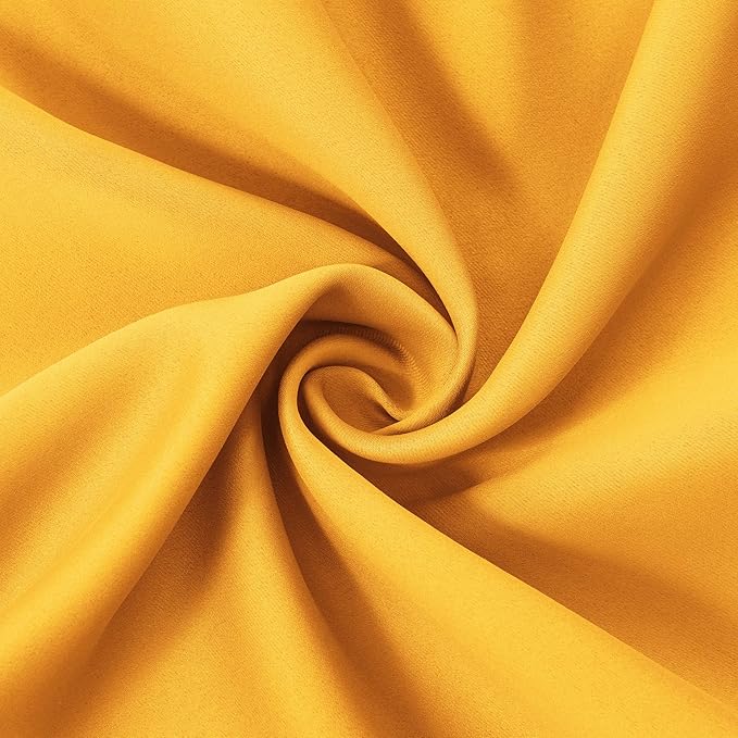 LEMOMO Yellow Thermal Blackout Curtains/38 x 63 Inch/Set of 2 Panels Room Darkening Curtains for Bedroom