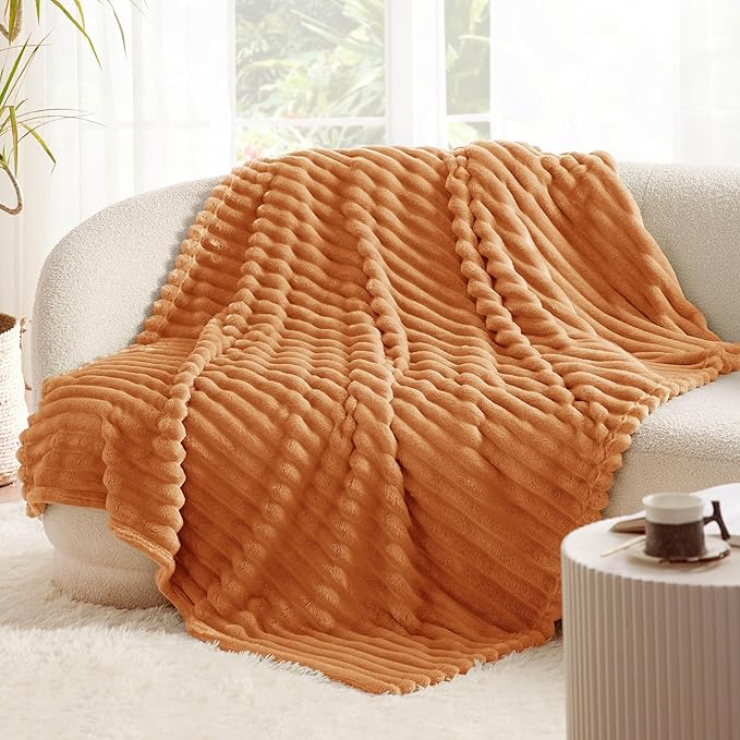 Bedsure GentleSoft Orange Twin XL Blanket for Bed - Cozy Soft Fall Blankets for Women, Cute Small Fleece Throws for Girls, Birthday Gifts for Women, 66x90 Inches
