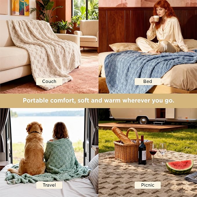 Bedsure GentleSoft Sage Green Throw Blanket for Couch - Super Soft Cozy Blankets Gifts for Kids Girls, Cute Small Fleece Throws for Bedroom Home Decor, 50x70 Inches