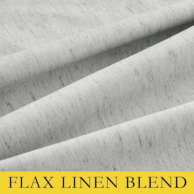 NICETOWN Grey Long Linen Full Shade Panels 108 inches Long 2 Panels, 52" Wide, Thermal Insulated & Energy Efficiency Blackout Curtains for Living Room, Lined Silky Performance Window Dressing