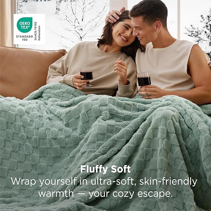 Bedsure GentleSoft Sage Green Throw Blanket for Couch - Super Soft Cozy Blankets Gifts for Kids Girls, Cute Small Fleece Throws for Bedroom Home Decor, 50x70 Inches