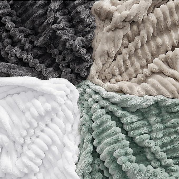 Bedsure GentleSoft White Full Blanket for Bed - Cozy Soft Blankets for Women, Cute Large Throws for Girls, Bright White, 84x90 Inches
