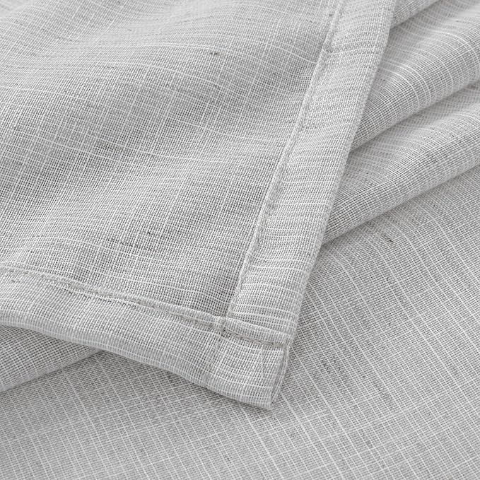 BGment Extra Long 108 Inch Length Curtains for Living Room Windows, Linen Light Gery Drapes Rustic Country Textured for Farmhouse Bedroom Decor Lightweight Rod Pocket, 2 Panels Set, Each 52 Inch Wide