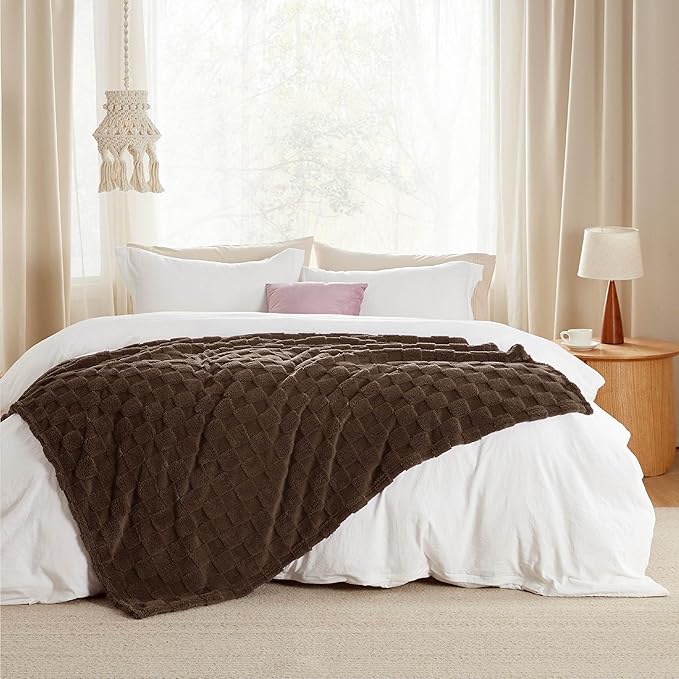 Bedsure GentleSoft Brown Throw Blanket for Couch - Super Soft Cozy Blankets Gifts for Kids Girls, Cute Small Fleece Throws for Bedroom Home Decor, 50x70 Inches
