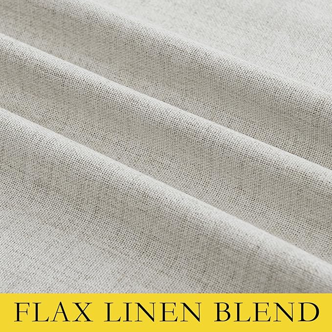 NICETOWN Snowbound Vintage Linen 100% Blackout Curtains for Living Room, Thermal Insulated Curtains 84" Long, Noise Reducing Window Treatment Drapes for Hall Room, 42" Wide Per Panel, Set of 2