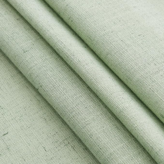 Nanspring Mist Sage Linen Curtains 72 Inch Length for Living Room Semi Sheer Light Filtering Door Drapes 2 Panels Set for Kids Bedroom Light Filtering Back Tab Rod Pocket Modern Farmhouse Decor 52x72