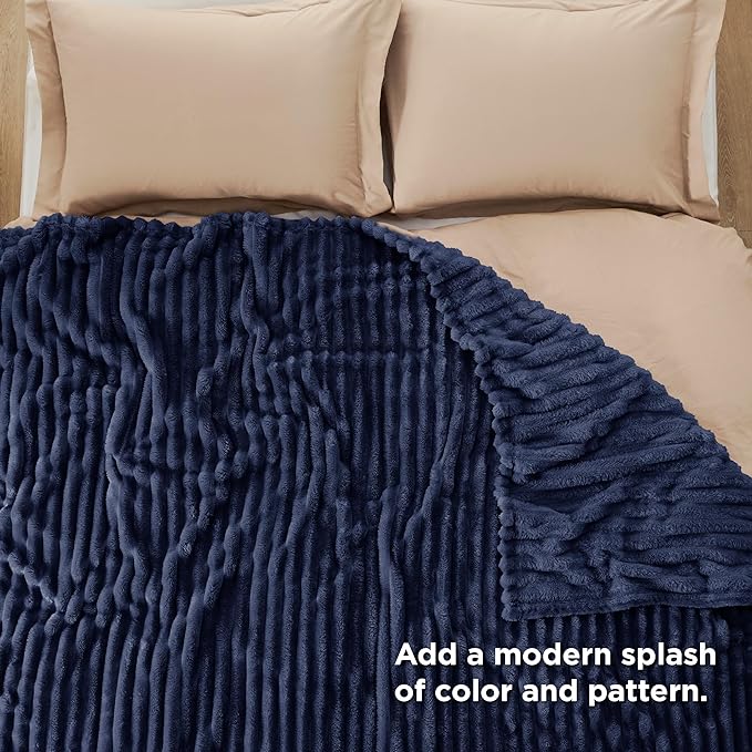 Bedsure GentleSoft Navy Blue California King Size Blanket for Couch - Cozy Soft Blankets for Women, Cute Small Fleece Throws for Girls, Birthday Gifts for Women, Navy, 102x96 Inches