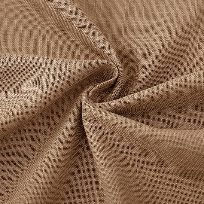 Brown Curtains for Living Room Back Tab Modern Farmhouse Semi Sheer Curtains 102 inches Long 2 Panels Set Muted Neutral Window Curtain for Dining Room Bedroom 52x102
